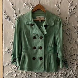 Green Double-Breasted Women's Jacket